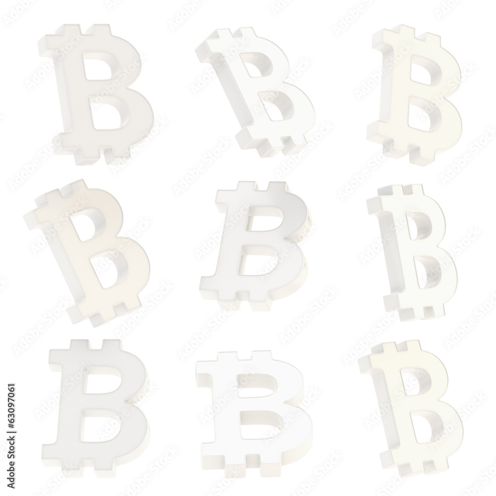 Bitcoin currency sign render Bitcoin currency sign render