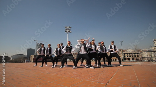 Professional dancers dancing  in the street of Sarajevo