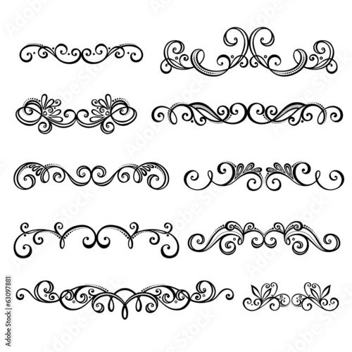 Vector Set: Calligraphic Borders and Page Decoration