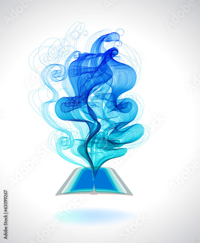 Abstract colorful background book icon and wave