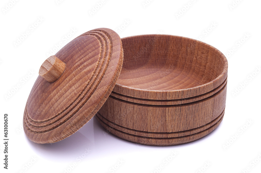 Wooden bowl isolated on white Wooden bowl isolated on white