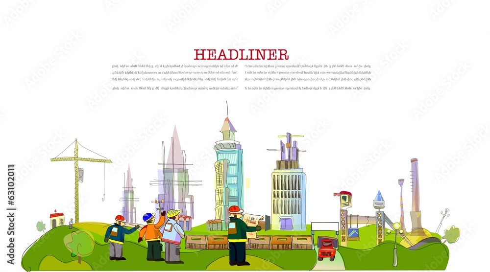 Building site, manager on the site, City collection Building site, manager on the site, City collection