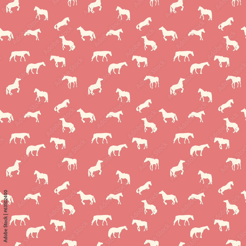 Horse Runs, Hops, Gallops Isolated. Seamless Pattern. Horse Runs, Hops, Gallops Isolated. Seamless Pattern.
