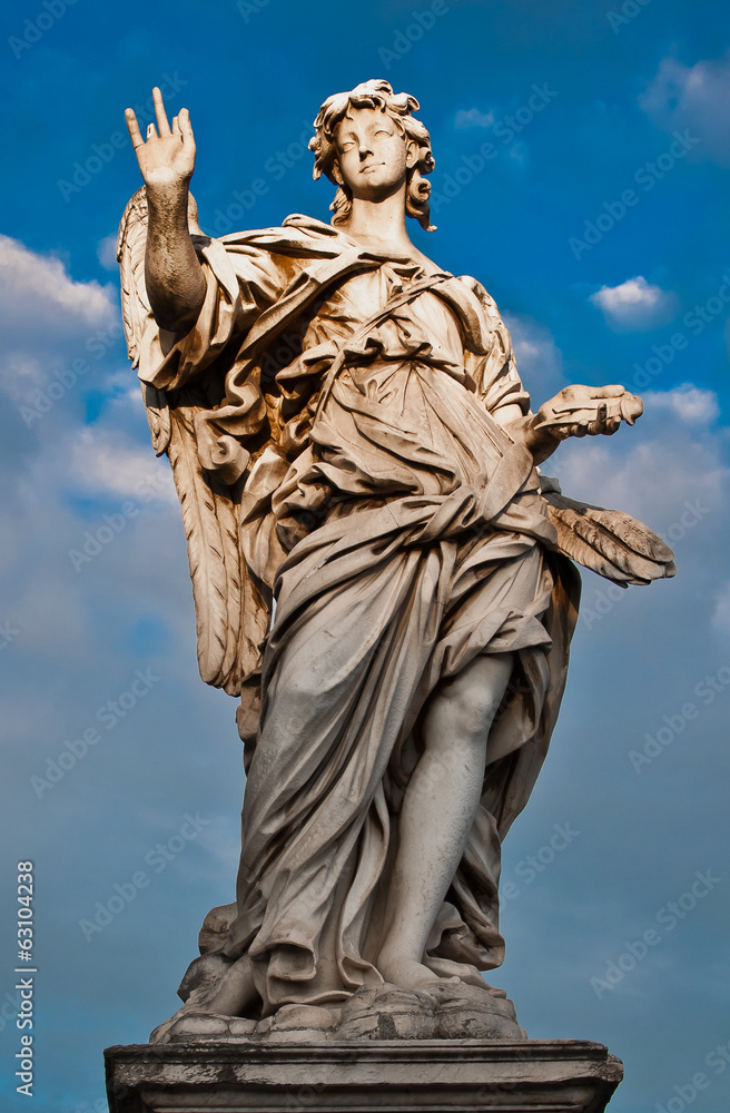 Naklejka premium Bernini's marble statue of angel from the Sant'Angelo Bridge in