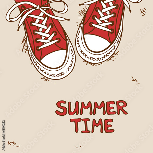 Illustration with pair of sneakers