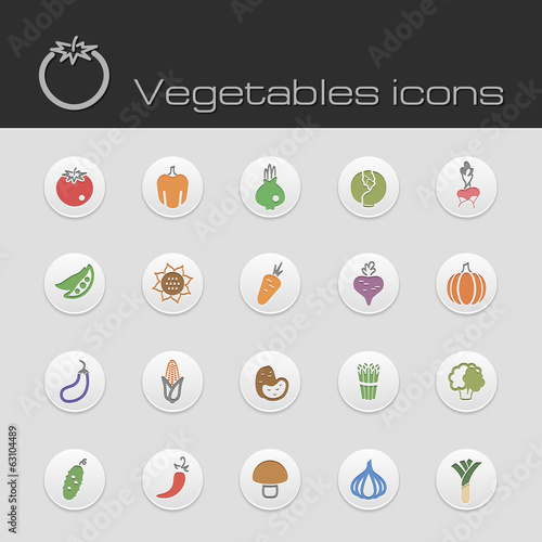 Icons set vegetables
