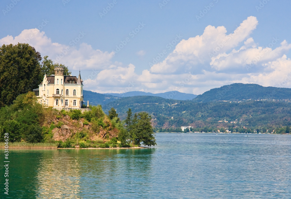 Reifnitz Castle on Lake Worth in Carinthia, Austria