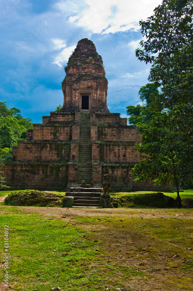 Ancient buddhist khmer temple in Angkor Wat, Cambodia. Baksei Ch