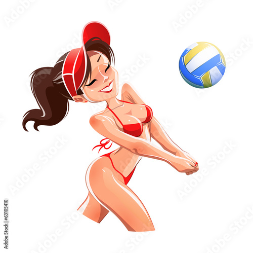Girl play. Eps10 vector illustration. Isolated on white