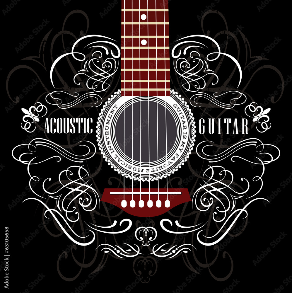Fototapeta premium background with guitar