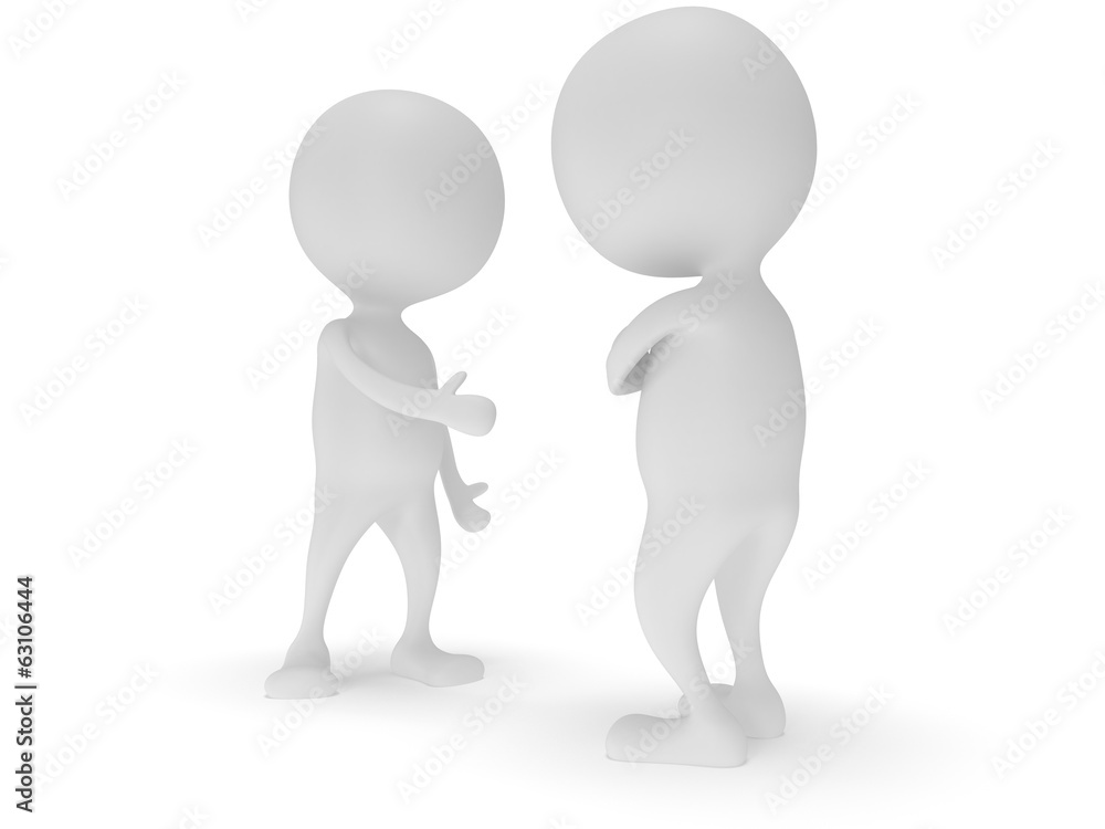 3d two white people do not shake hands. 3d two white people do not shake hands.
