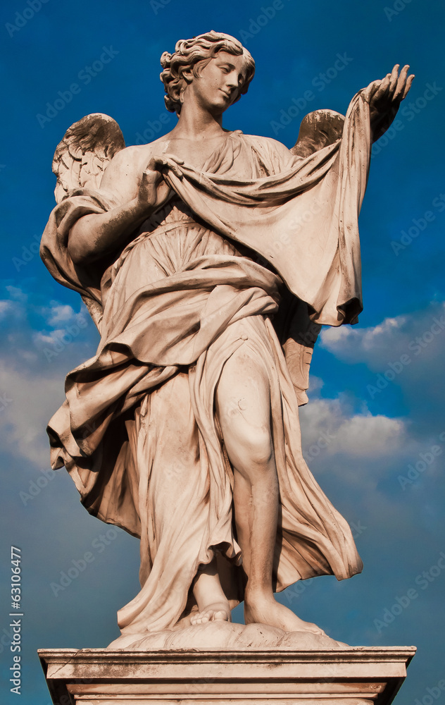 Naklejka premium Bernini's marble statue of angel from the Sant'Angelo Bridge in