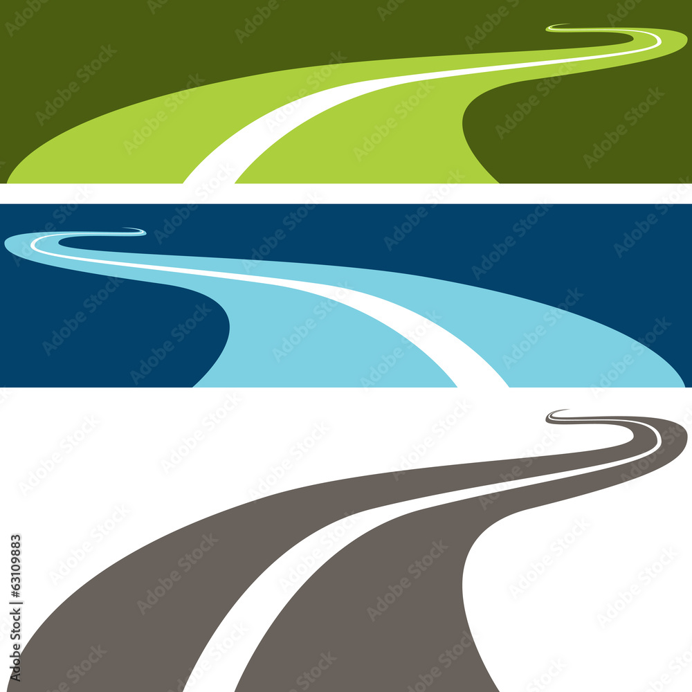 Winding Road Stock Vector | Adobe Stock