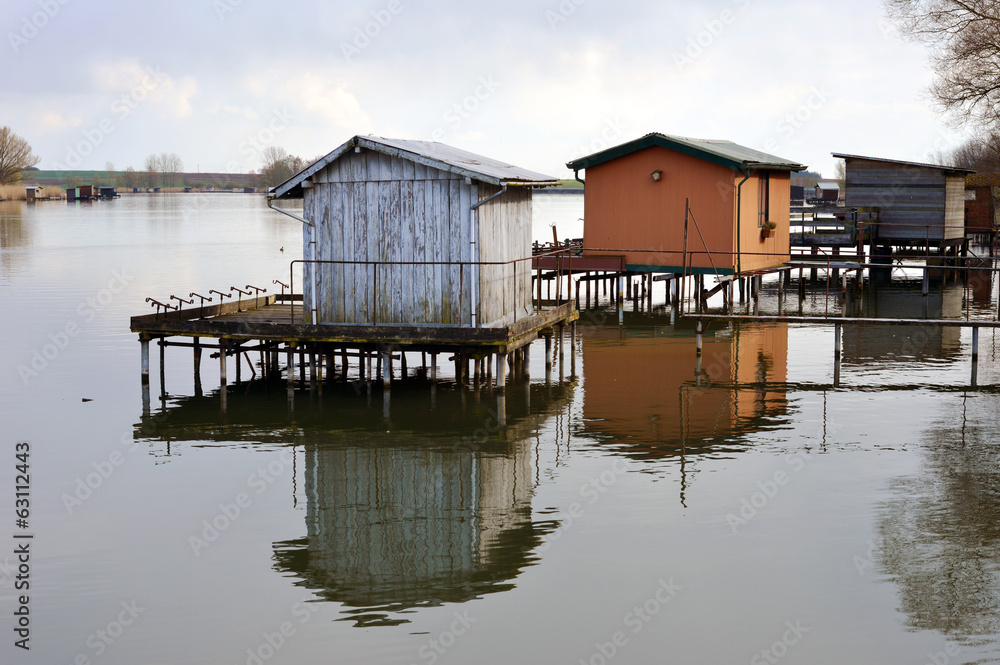Lake and Fishing Huts
