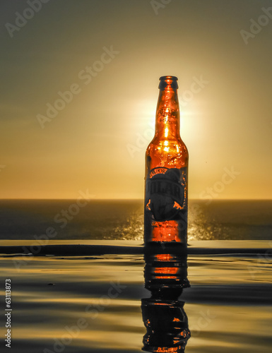 Enjoying a drink at sunset