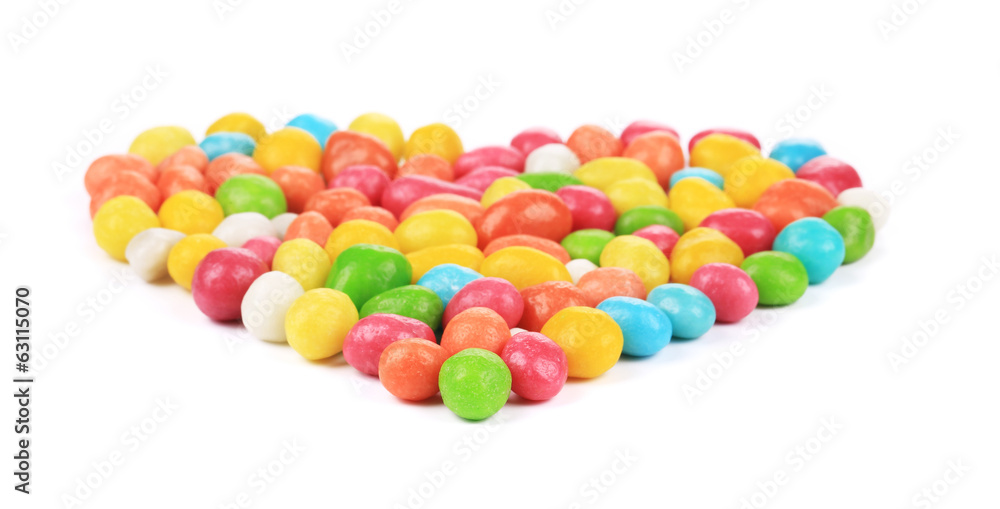 heart of colorful candies dragee heart of colorful candies dragee