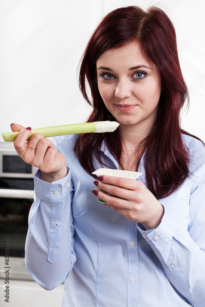 Woman eating healthy breakfast Woman eating healthy breakfast