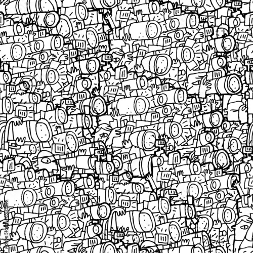 Paparazzi seamless pattern in black and white