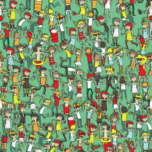 Dancing party seamless pattern