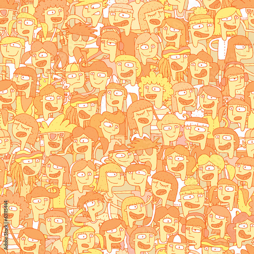 Singing children choir seamless pattern