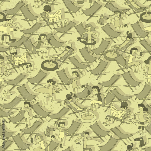 Beach seamless pattern