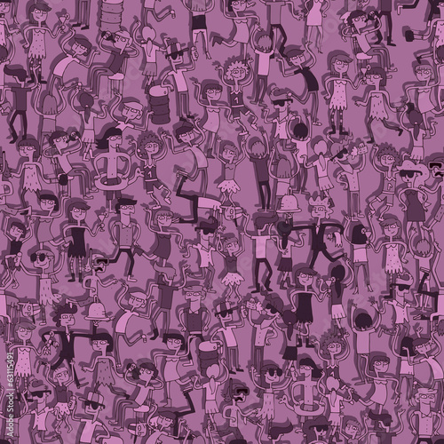Dancing party seamless pattern