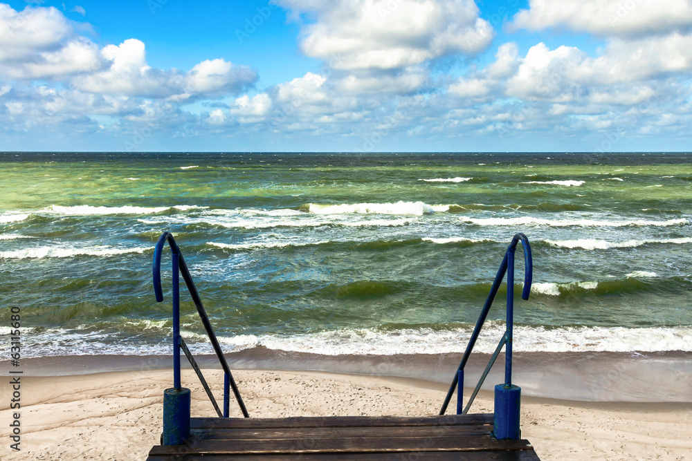 Fototapeta premium View on the Baltic sea coastline in Nida. Lithuania