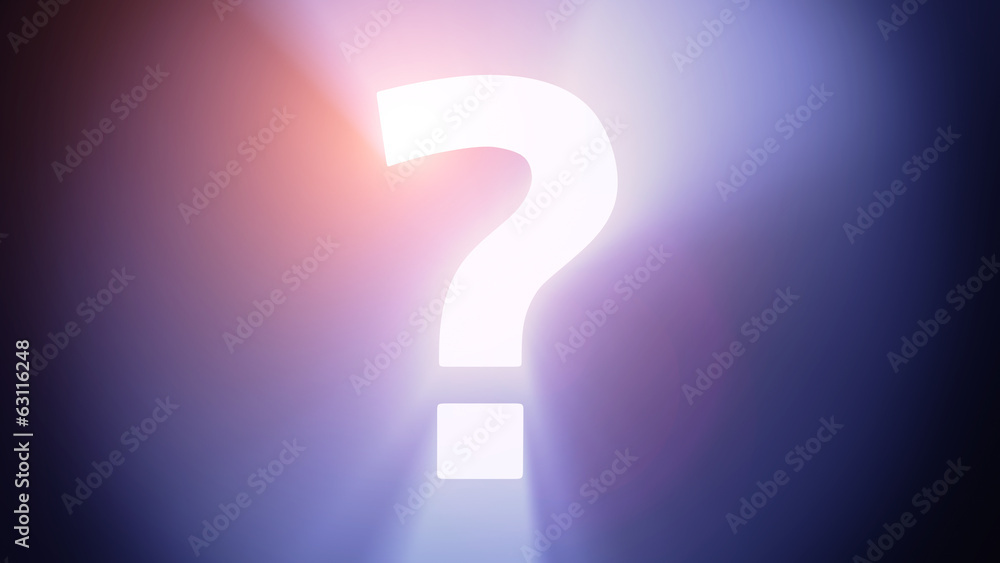 Illuminated question mark Illuminated question mark