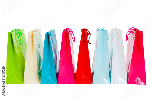 Row of shopping bags