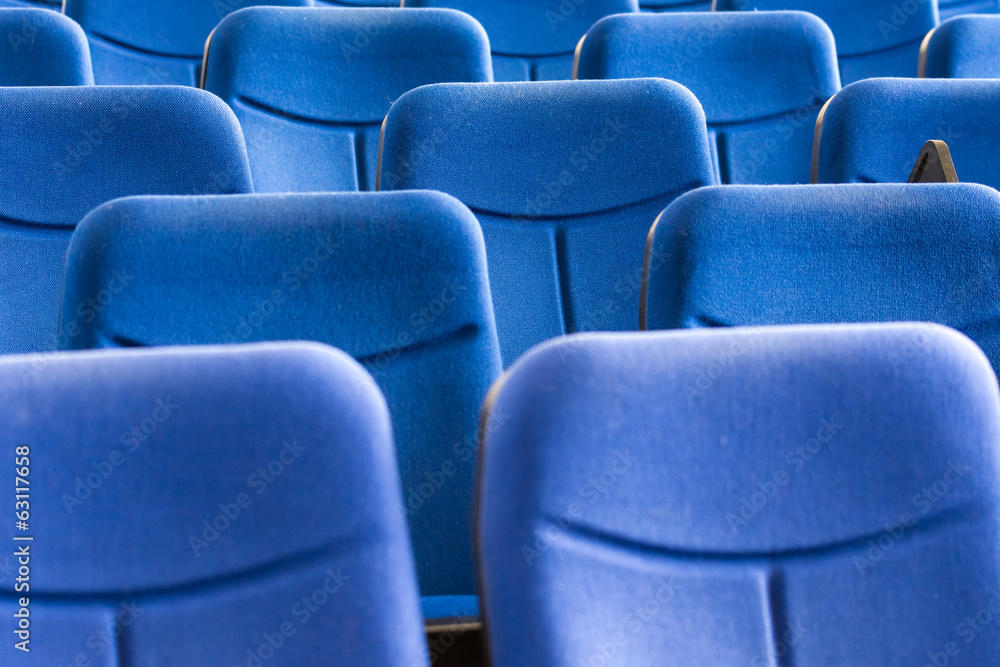 Blue Chairs Close Up In Conference Room Blue Chairs Close Up In Conference Room