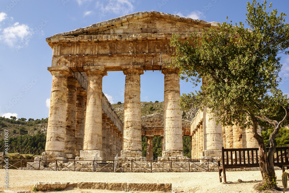 Obraz premium segesta archaeological site of ancient greece drills Sicily Ital