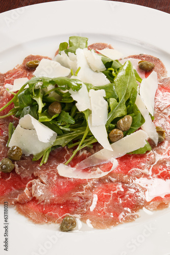 Meat Carpaccio with Parmesan Cheese