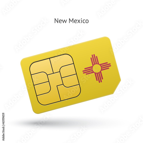 State of New Mexico phone sim card with flag.