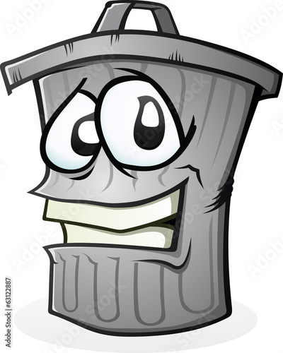 Clean Trash Can Cartoon Character