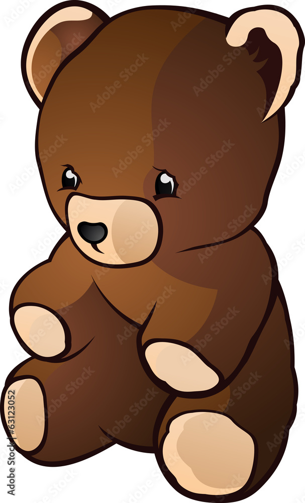 Obraz premium Retro Teddy Bear Toy Cartoon Character