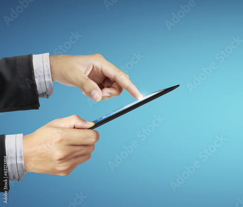 touch- tablet in hands