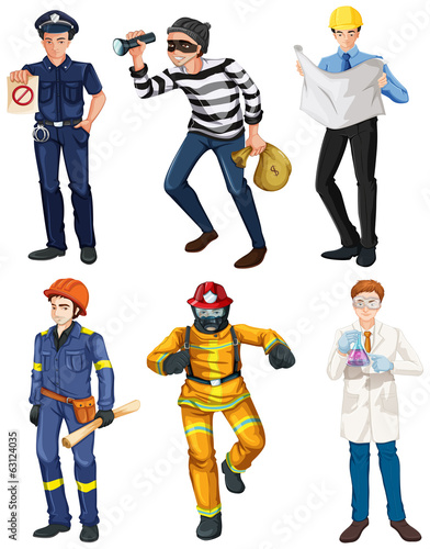 Men with different works