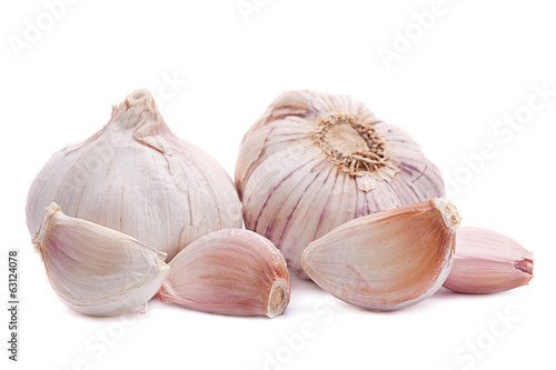 Garlic vegetable on white