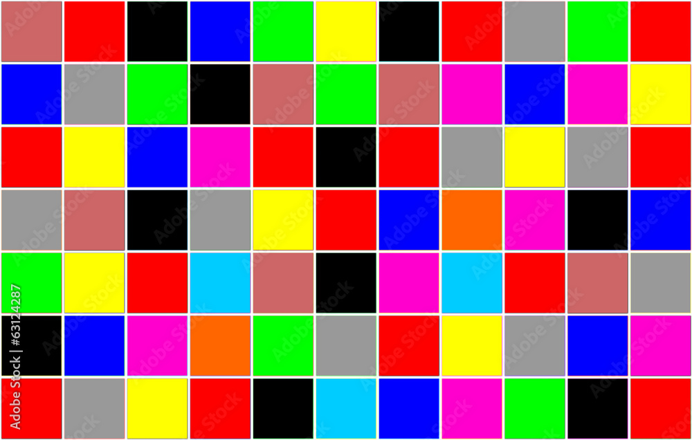 Siatka z równych kolorowych kwadratów.