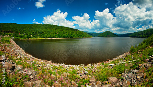 Lake with blue sky