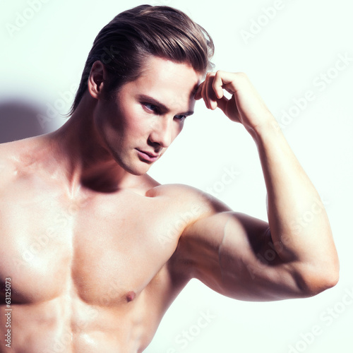 Portrait of a handsome sexy muscular man.