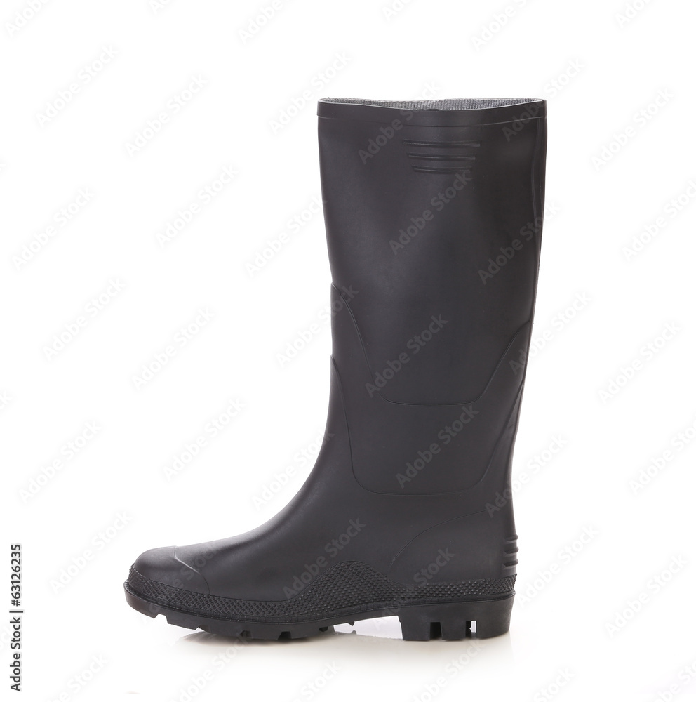 Black rubber overshoe.