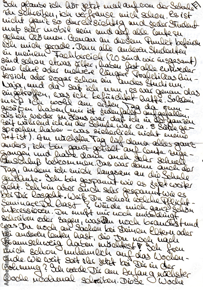 Closeup of a letter