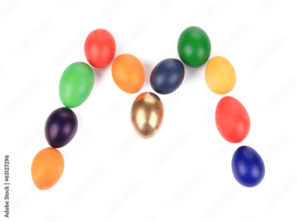 Letter M from the eggs for easter. Letter M from the eggs for easter.