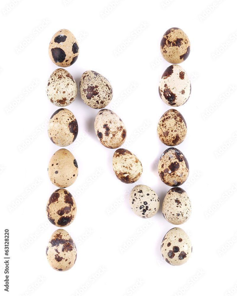 quail eggs in the form of letter N quail eggs in the form of letter N