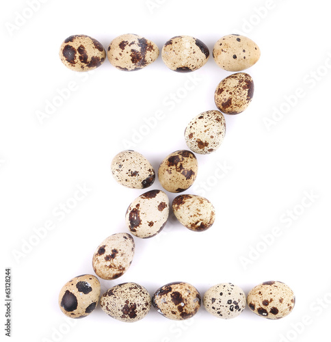 quail eggs in the form of letter Z.