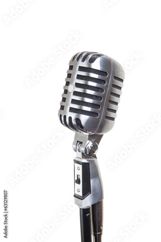 vintage microphone isolated on white