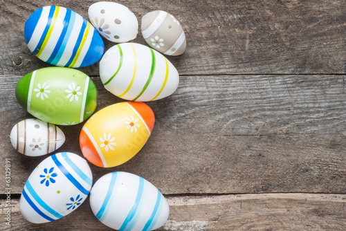Pastel colored Easter eggs