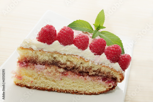 dessert with raspberry