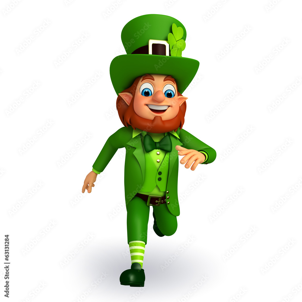 leprechaun for patrick's day is running leprechaun for patrick's day is running